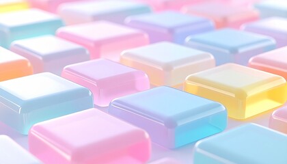 Fototapeta premium グミ風半透明ぷくぷく立体タイル背景