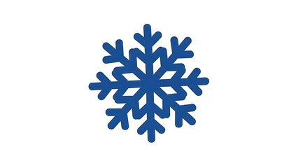 Blue snowflake icon on white background for winter theme