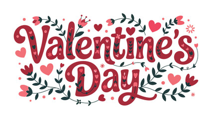 Valentine's Day Decoration: Celebrate the most romantic day of the year with this exquisite artwork featuring the message of love intertwined with heart and floral elements.  © Mohiuddin123