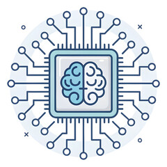 Fototapeta premium Brain chip technology for artificial intelligence