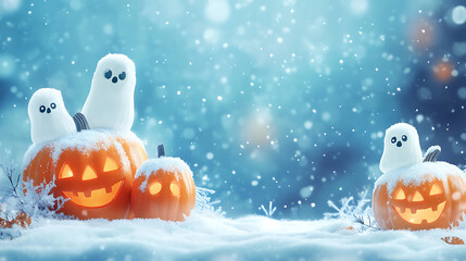 Adorable Halloween-themed background design, ideal for creating playful and festive backdrops or wallpapers.