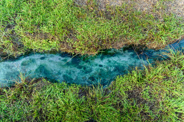 On-sen of Thailand,Fang Hot Spring at National Park in Chiang Mai,Thailand.