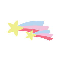 Illustration of Shooting Stars with Colorful Trails