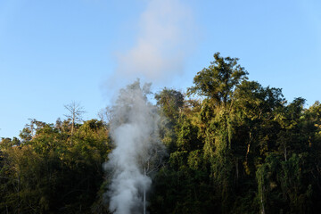 On-sen of Thailand,Fang Hot Spring at National Park in Chiang Mai,Thailand.