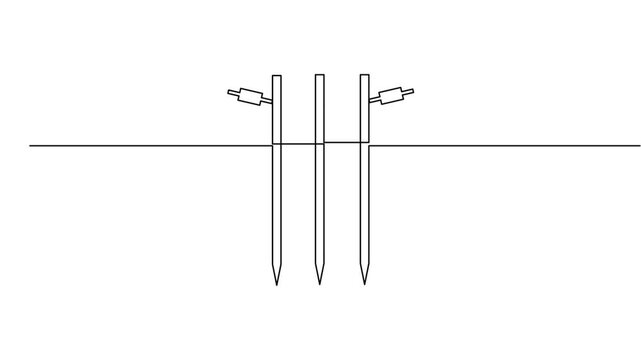 International cricket stump icon continuous one line drawing on white background minimalist sport equipment bails symbol 4k animation video