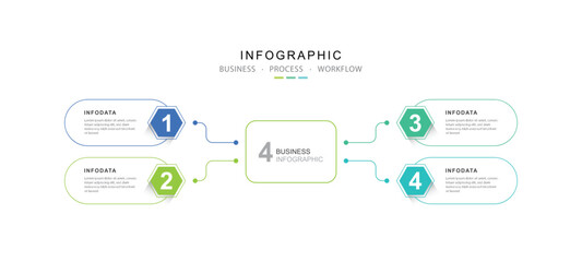 4 Elements Infographic design template. Process Infographic for Presentation.