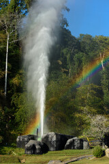 On-sen of Thailand,Fang Hot Spring at National Park in Chiang Mai,Thailand.