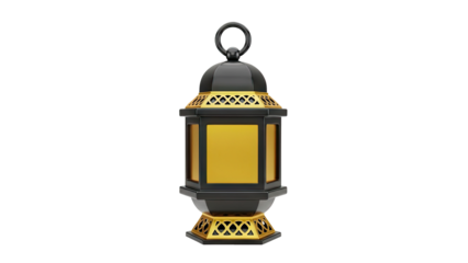 3D Islamic Lantern on transparent background