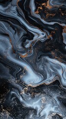 Dark blue and black marble texture with gold glitter accents creating a luxurious