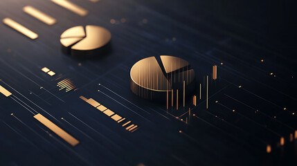 Ultra-realistic golden finance background with stock market graphs, money, gold bars, candlestick charts, luxury infographic design.