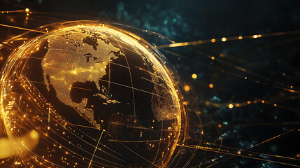 Ultra-realistic golden finance background with stock market graphs, money, gold bars, candlestick charts, luxury infographic design.