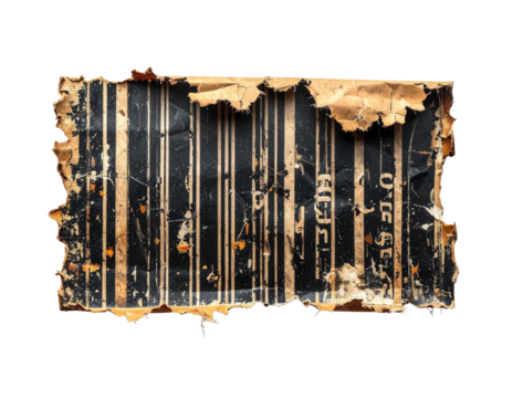 A weathered, torn surface featuring vertical lines and faded text, showcasing an aged, distressed appearance with a mix of textures. - Powered by Adobe