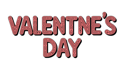 Valentine's Day Typography: The words Valentine's Day are elegantly styled in a textured red font. The typography design is perfect for capturing the essence of the special occasion.