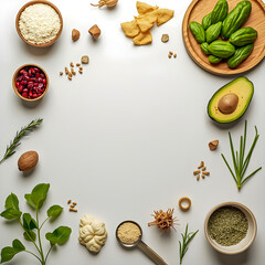 Wellness and Balanced Lifestyle Flat Lay &ndash; Health Concept