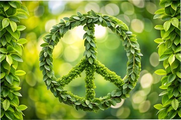 Minimal World Peace Day Background with Olive Branch Symbol