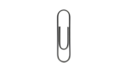 Single Silver Paperclip On Black Background