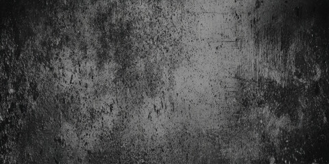 Obraz premium A heavily textured monochrome concrete wall exhibiting significant weathering and age providing a dark and gritty background