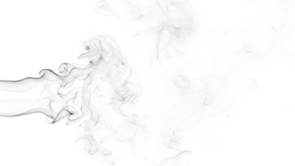 Abstract White Smoke Swirls On Black Background