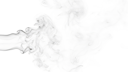 Abstract White Smoke Swirls On Black Background