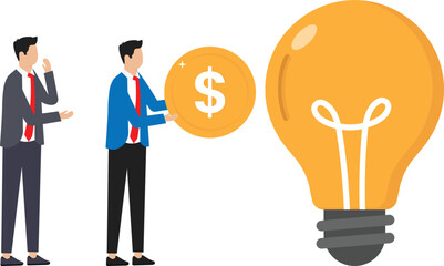 Fundraising idea and funding new innovative project, donation investing to support startup idea concept
