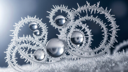Metallic Frost Rings with Spheres