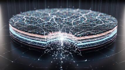 Circuit Disc Glowing Layers
