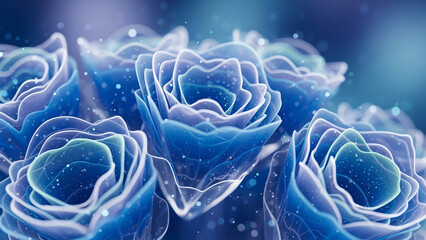 Blue Rose with Glowing Edges