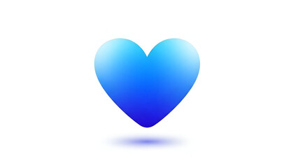 Blue Heart Icon Floating Above Soft Shadow
