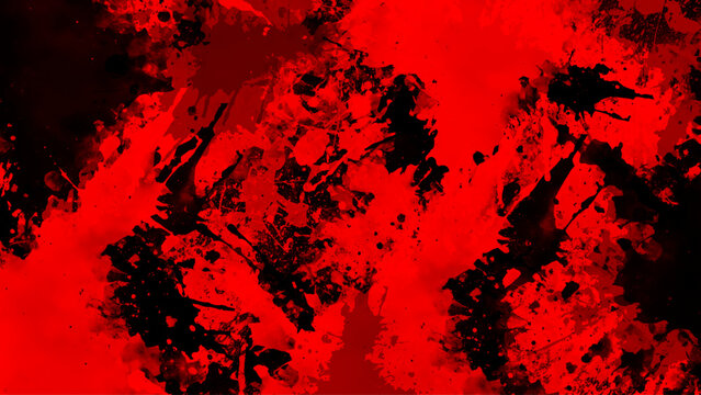 red and black abstract grunge splatter texture with dramatic paint splash blood-like drips and distressed overlay background