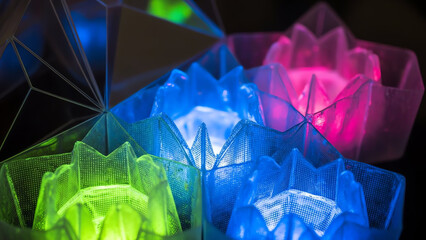 Multicolor Illuminated Triangular Panels