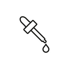 Pipette outline vector icon. Line art isolated illustration on a white background.