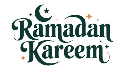 Ramadan Kareem Text: Elegant text design with crescent moon and star motifs, evoking a sense of reverence and reflection for the sacred month. © Ajhar234