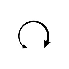 Dual semi circle arrow. Vector illustration. Semicircular curved thin long double ended arrow.