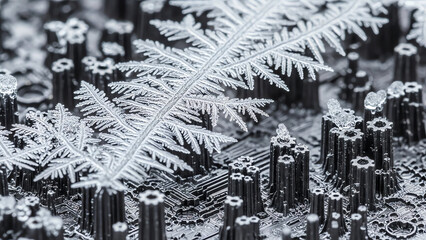 Frosted Fern on Circuit Like Grid