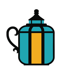 Obraz premium Premium Transparent Cute Moroccan Teapot Lantern Style Ramadan EPS High Quality Vector