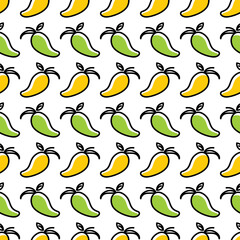 Seamless pattern with manggo fruit background vector