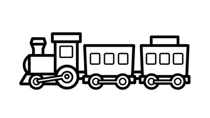 Fototapeta premium Simple Line Art Illustration of a Toy Train.
