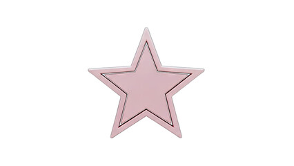 Fototapeta premium 3D Pink star with metallic outline on transparent background