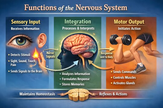Human nervous system anatomy with autonomic system