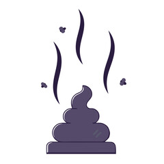 Shit with flies. Stinky surprise, vector illustration