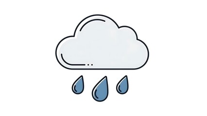 Obraz premium Cloud icon with rain drops weather meteorology climate