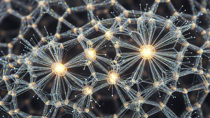 Fototapeta premium Neural Network Network Nodes and Connections