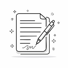 Contract Signature Paper and Pen Icon