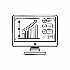 Business Growth Analysis on Monitor Screen Icon