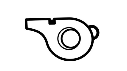 Simple Line Drawing of a Classic Sports Whistle.