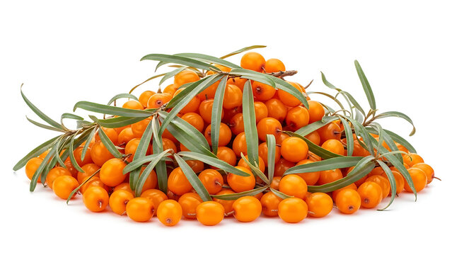 Buckthorn isolated png Sea buckthorns heap on white or white background Group of seabuckthorn berrie