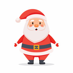 A cheerful cartoon Santa Claus standing in a festive holiday pose
