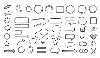 Hand drawn doodle elements vector set for presentations and infographics