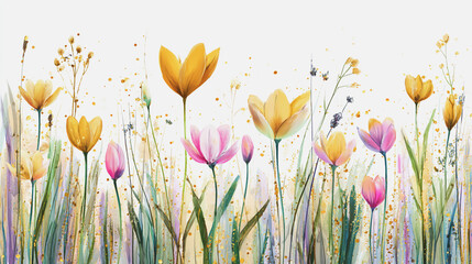 Elegant wedding invitation card background vector. Minimal hand painted watercolor botanical flowers texture template background. Design for wedding, vip cover, poster, rsvp moderncard.Valentine's Day