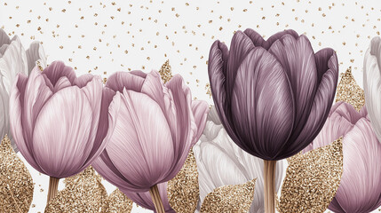 Elegant wedding invitation card background vector. Minimal hand painted watercolor botanical flowers texture template background. Design for wedding, vip cover, poster, rsvp moderncard.Valentine's Day